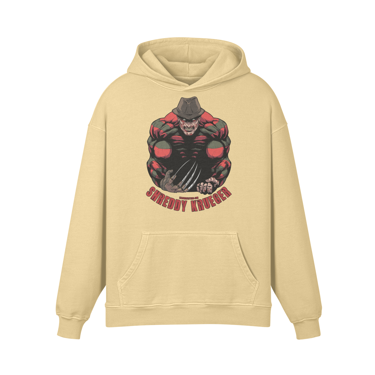 SHREDDY KRUEGER- Oversized Hoodie-Desert Sand-League of Lifters