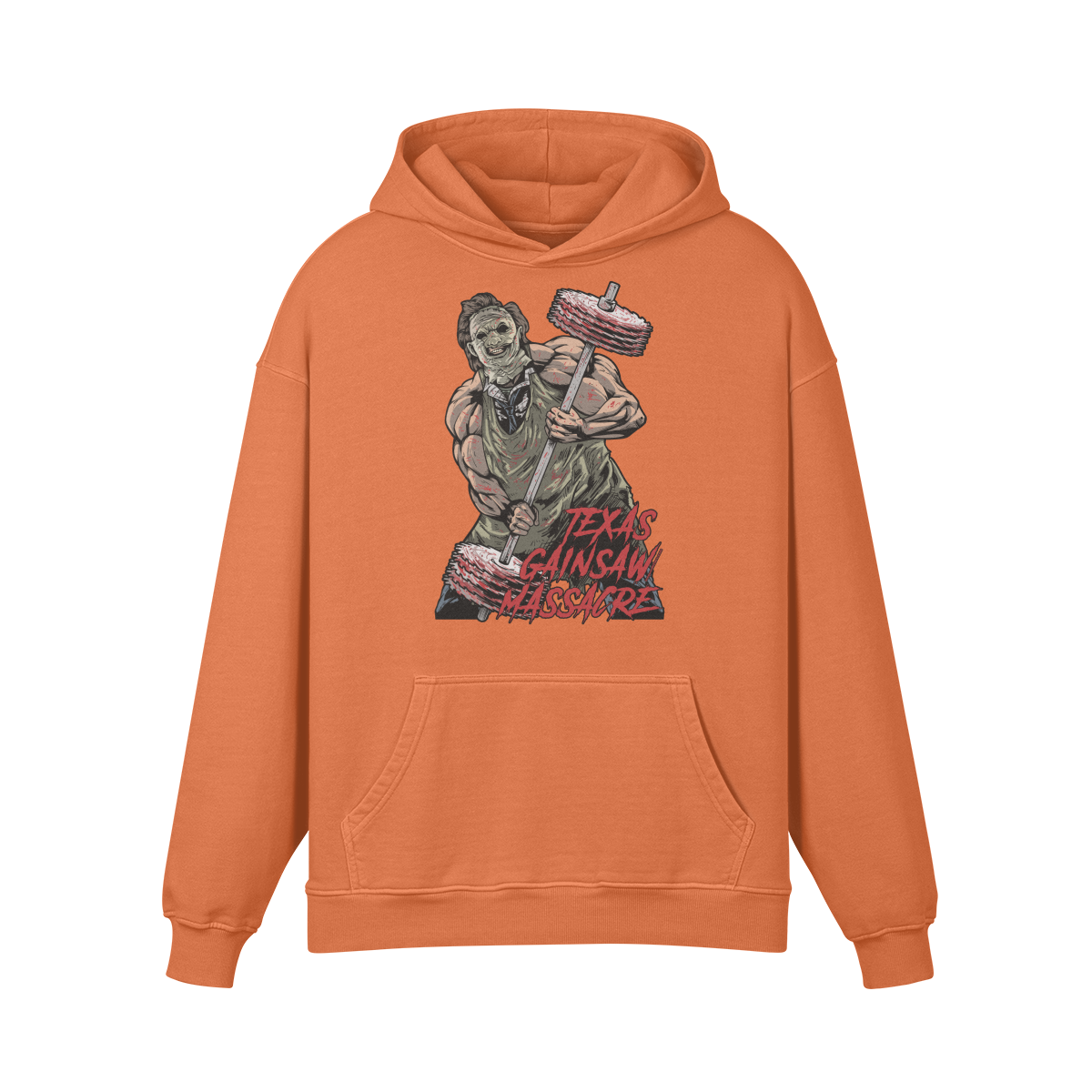 TEXAS GAINSAW MASSACRE- Oversized Hoodie-Copper Red-League of Lifters