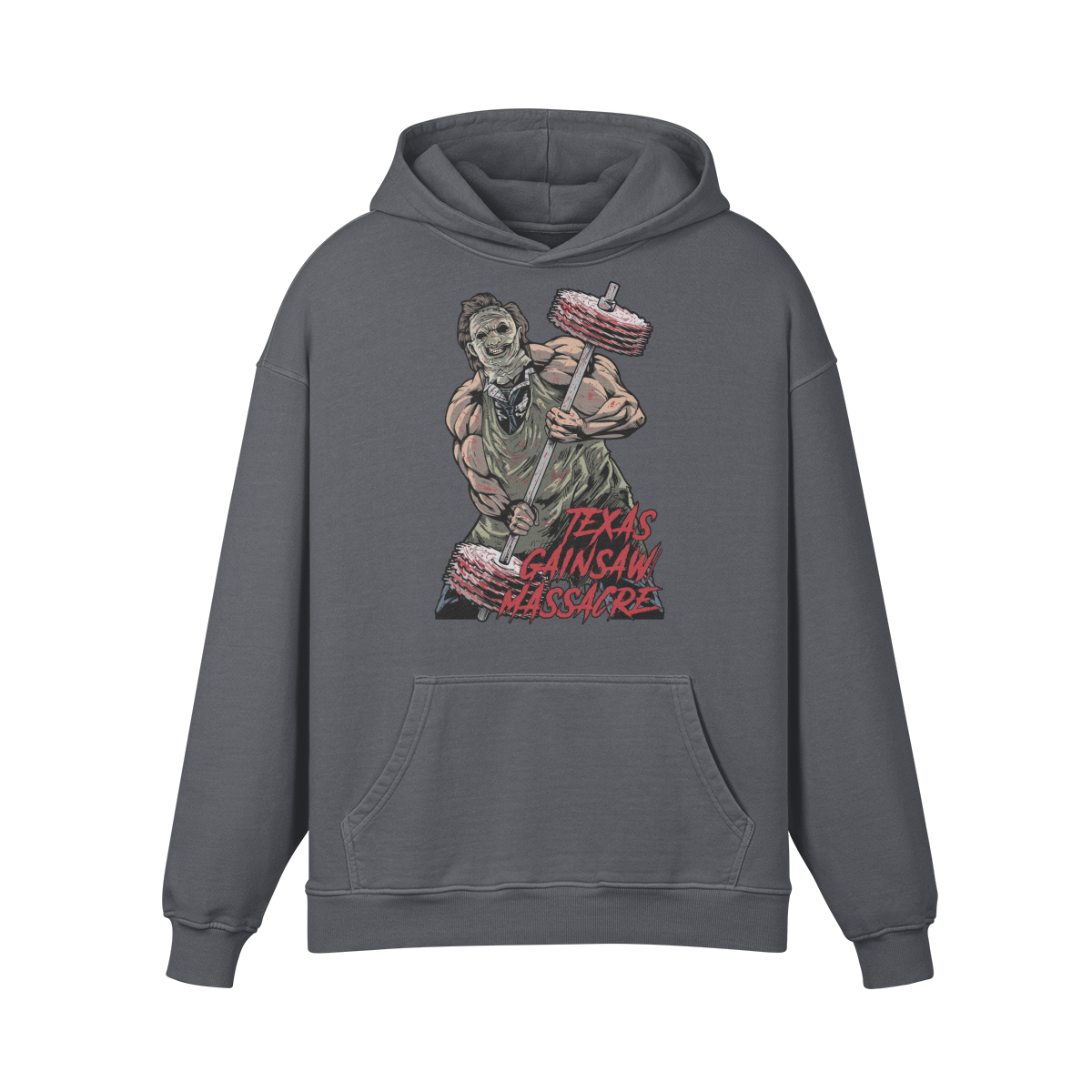 TEXAS GAINSAW MASSACRE- Oversized Hoodie-Carbon Gray-League of Lifters