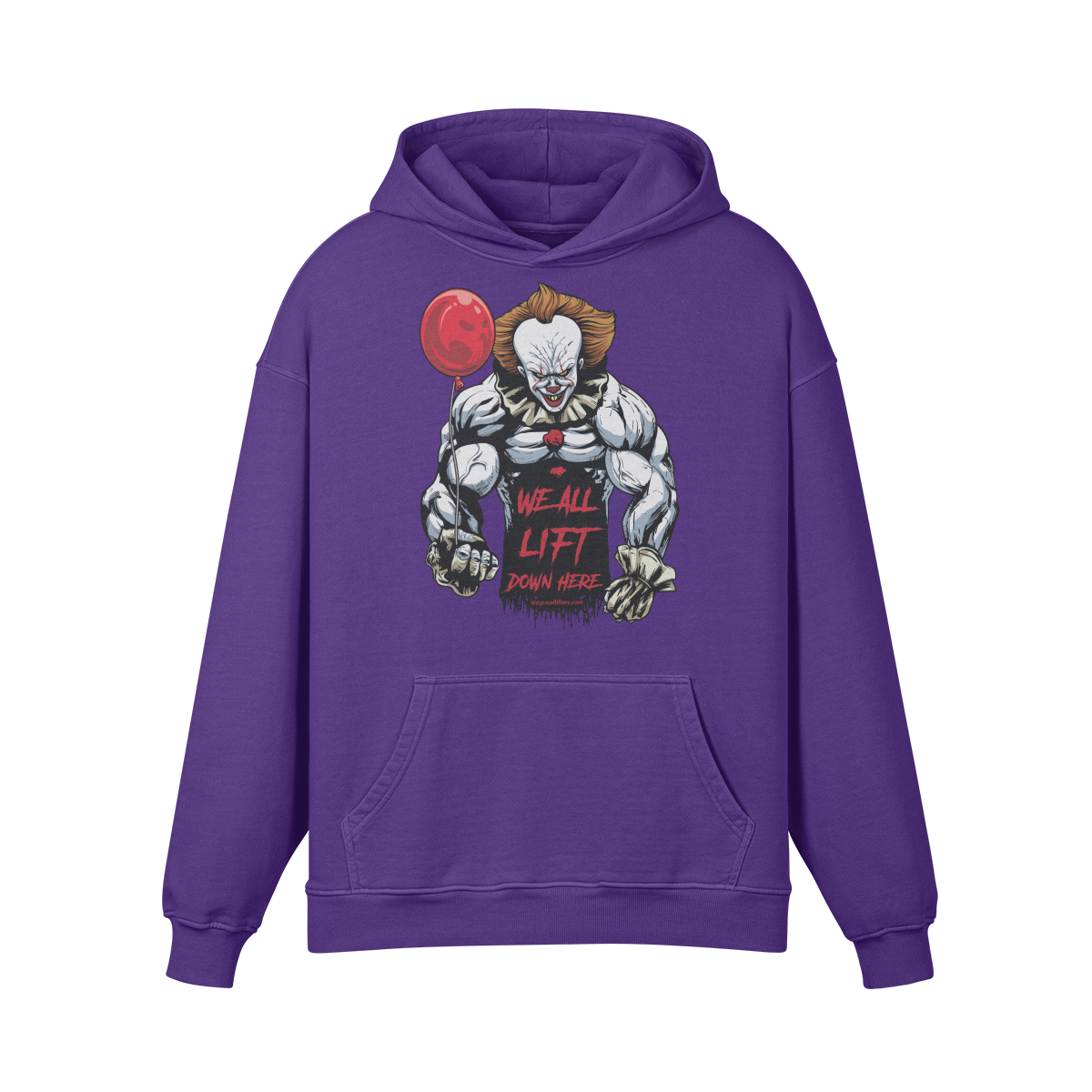 WE ALL LIFT DOWN HERE (BALLOON)- Oversized Hoodie-Purple Haze-League of Lifters