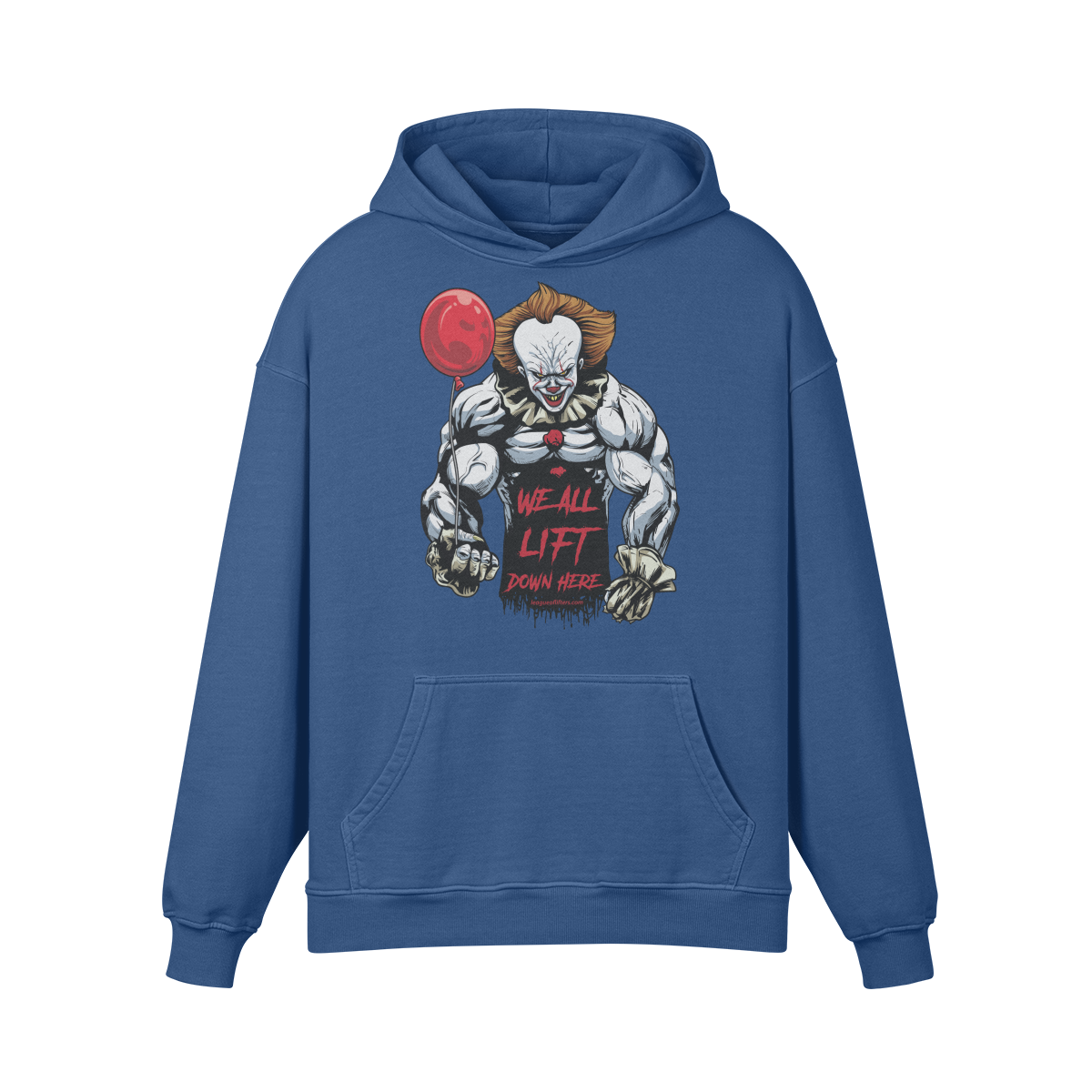 WE ALL LIFT DOWN HERE (BALLOON)- Oversized Hoodie-Kashmir Blue-League of Lifters