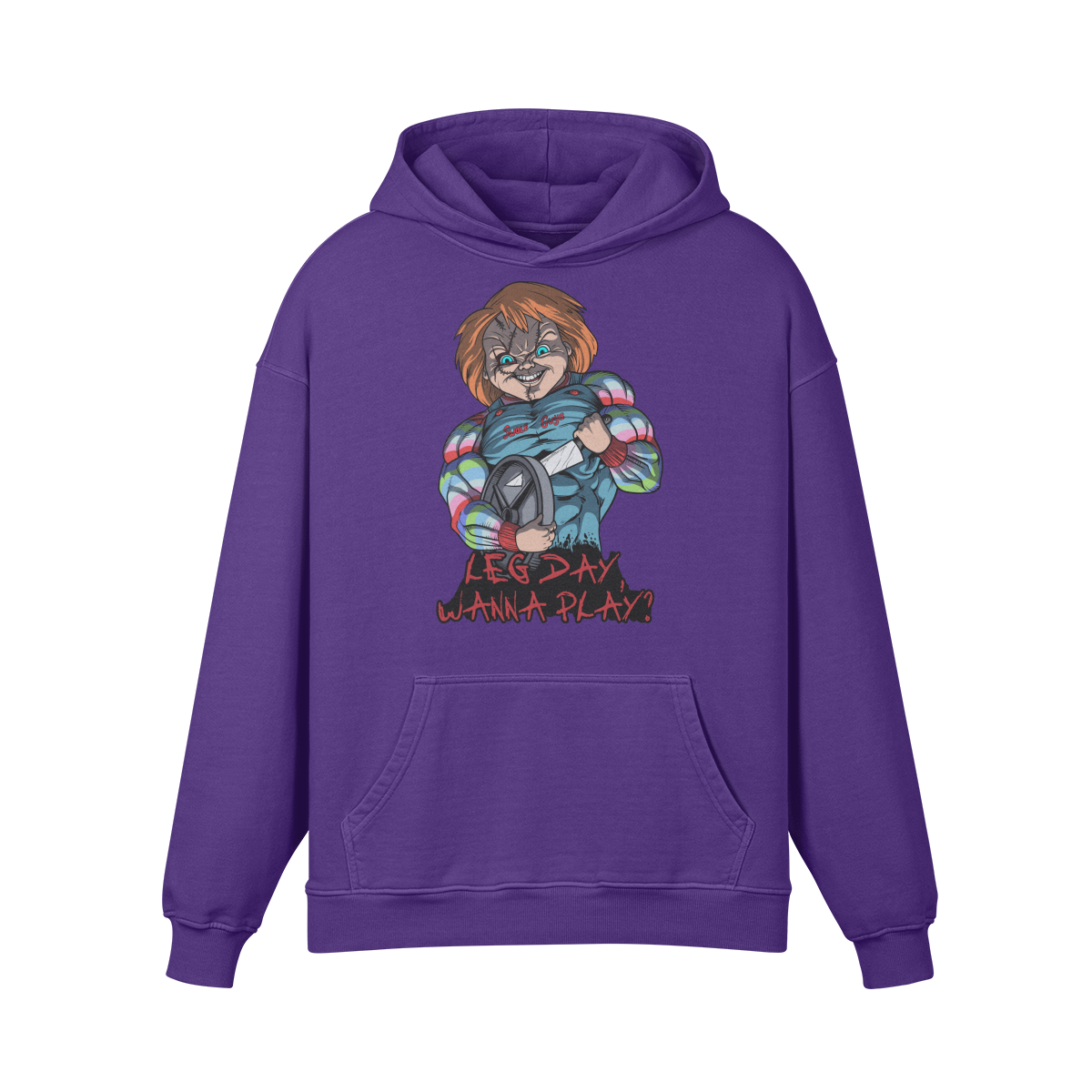 LEG DAY WANNA PLAY?- Oversized Hoodie-Purple Haze-League of Lifters
