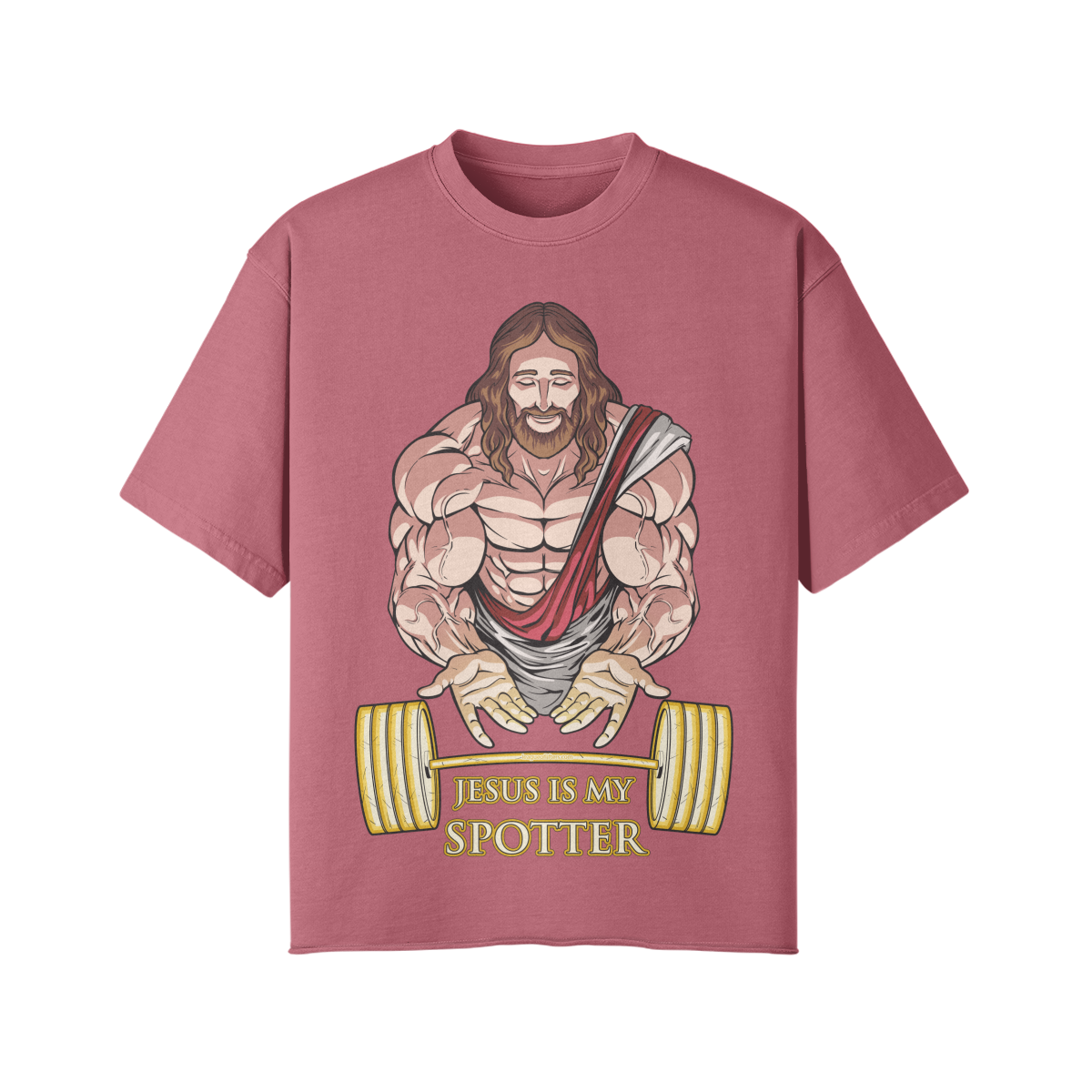 JESUS IS MY SPOTTER- Pump Top-Cameo Brown-League of Lifters