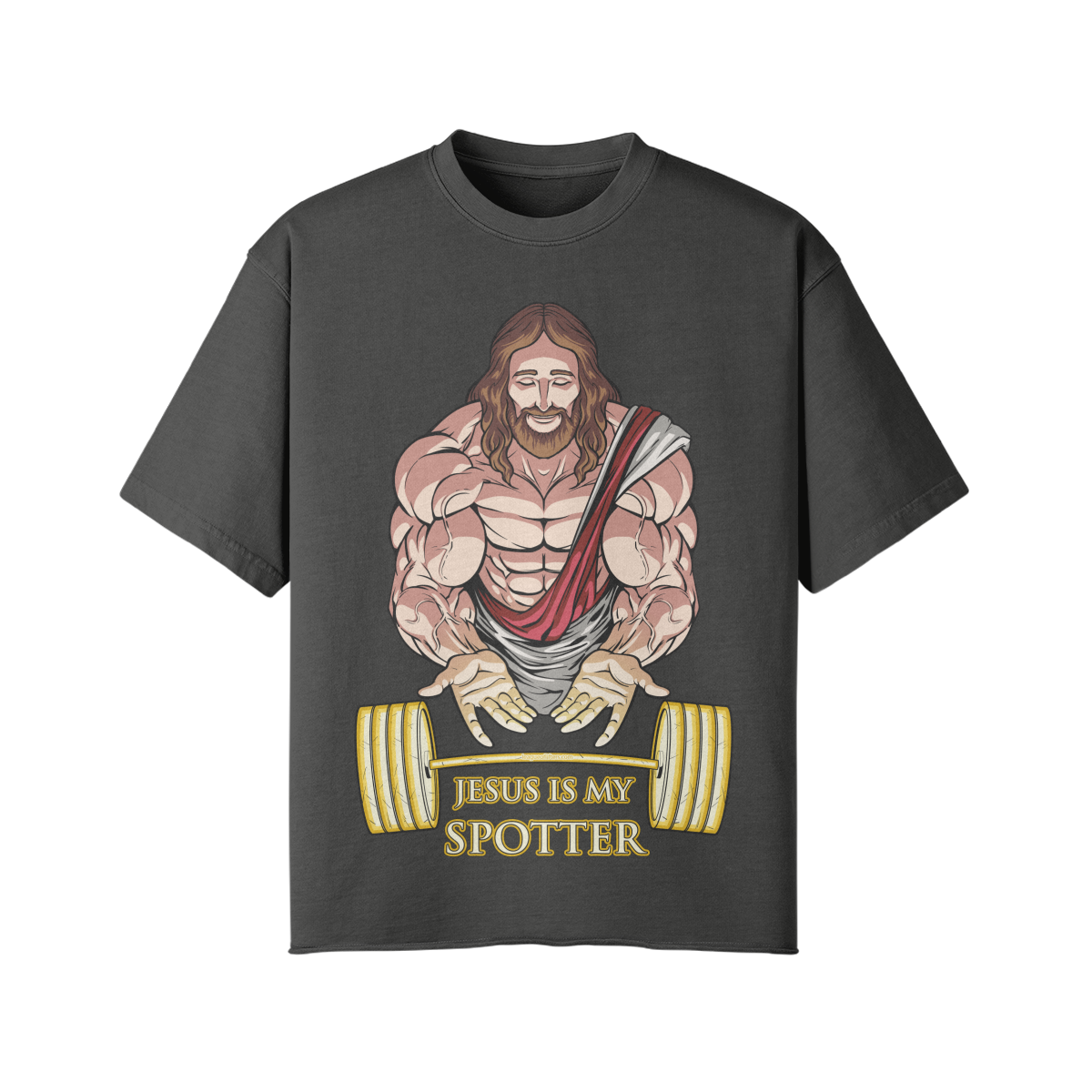 JESUS IS MY SPOTTER- Pump Top-Dark Gray-League of Lifters
