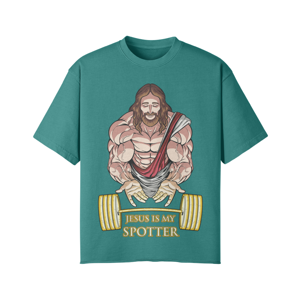 JESUS IS MY SPOTTER- Pump Top-Vintage Green-League of Lifters