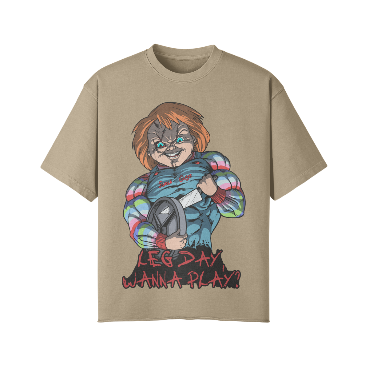 LEG DAY WANNA PLAY?- Pump Top-Khaki-League of Lifters