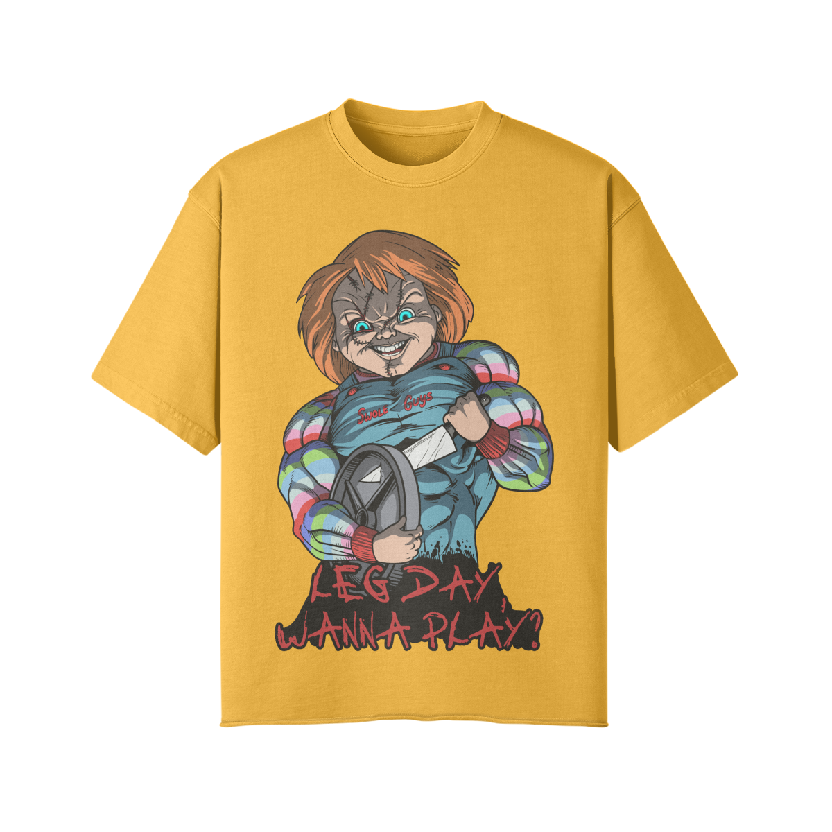 LEG DAY WANNA PLAY?- Pump Top-Vintage Yellow-League of Lifters