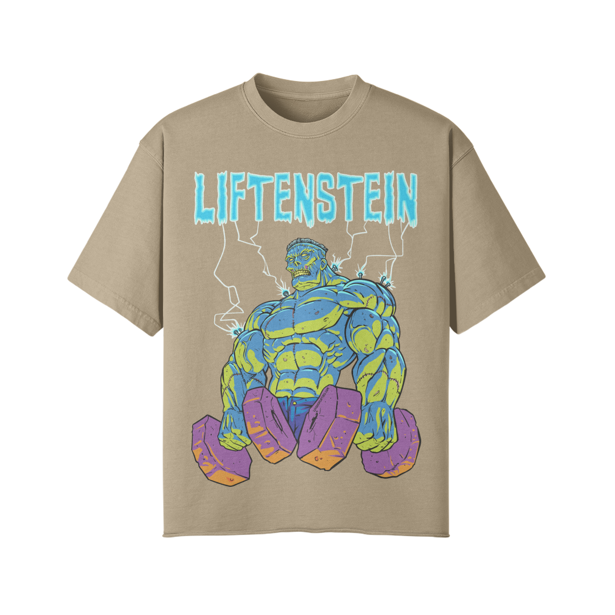 LIFTENSTEIN- Pump Top-Khaki-League of Lifters