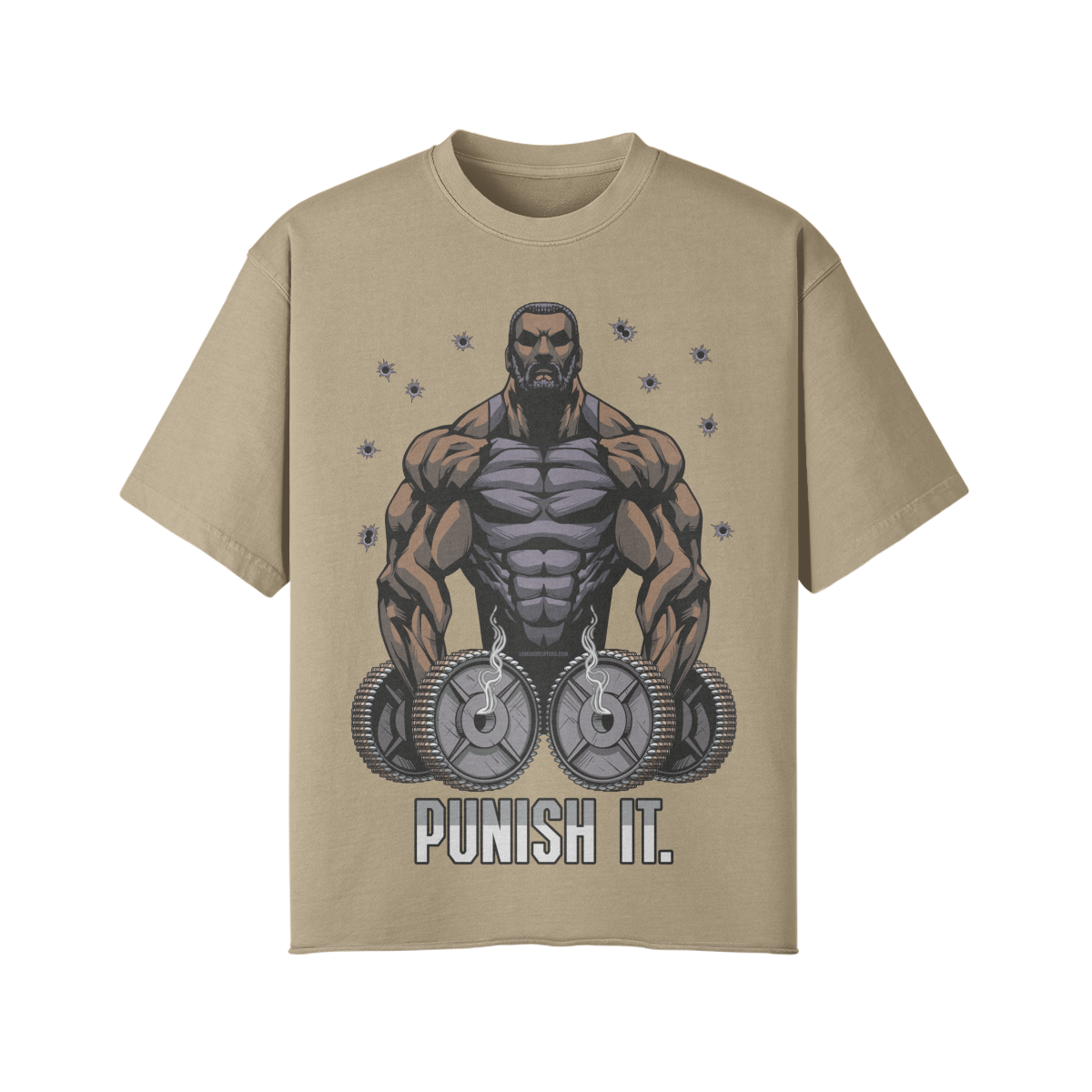 PUNISH IT (BEARD)- Pump Top-Khaki-League of Lifters