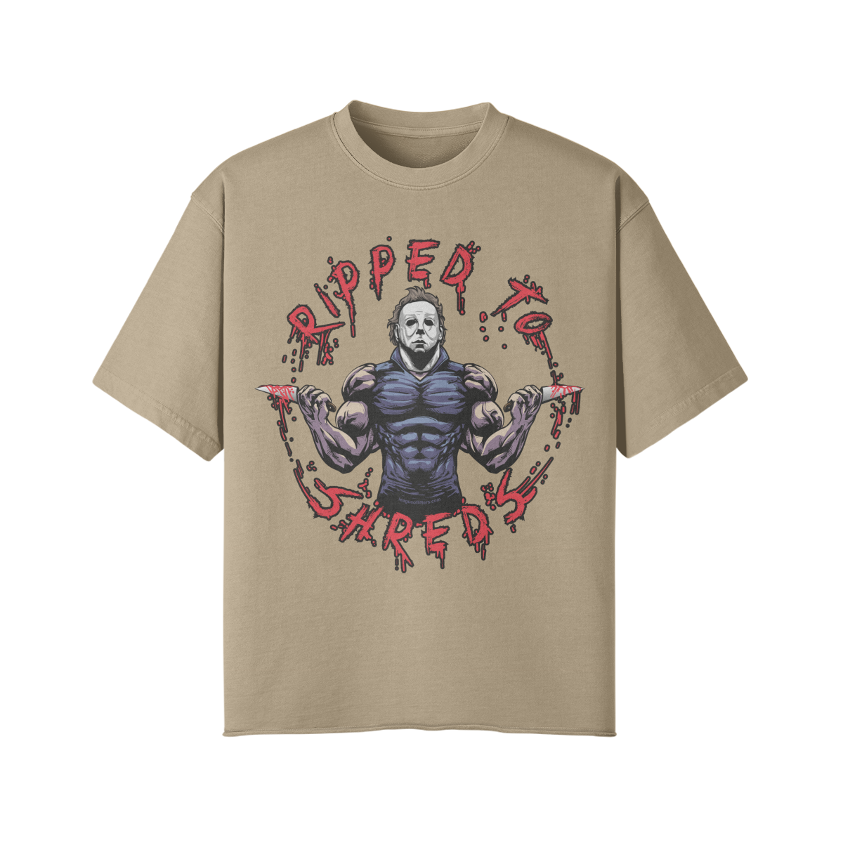 RIPPED TO SHREDS- Pump Top-Khaki-League of Lifters