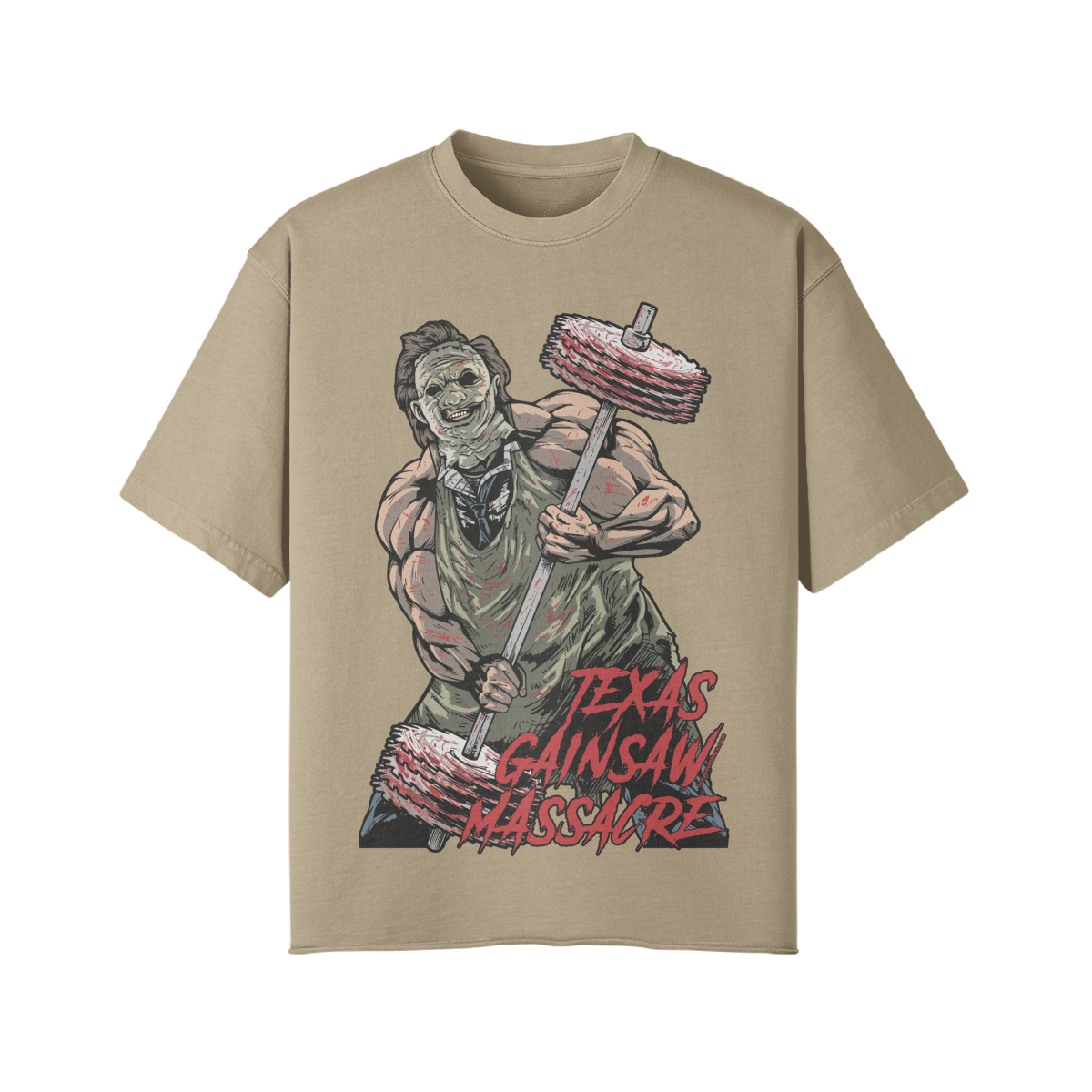 TEXAS GAINSAW MASSACRE- Pump Top-Khaki-League of Lifters