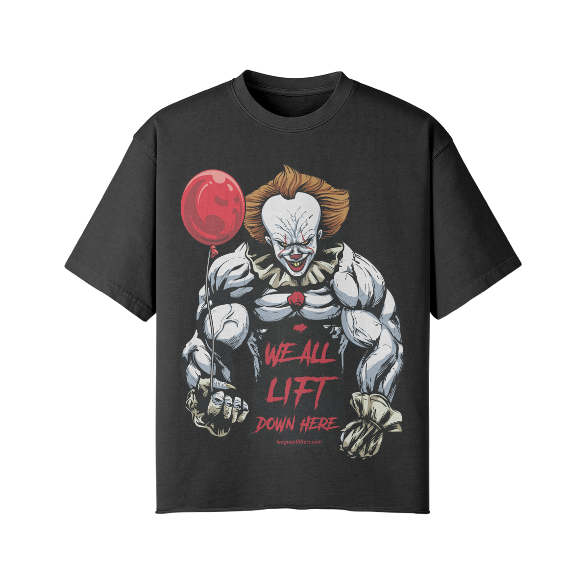 WE ALL LIFT DOWN HERE (BALLOON)- Pump Top-Snow Wash-League of Lifters