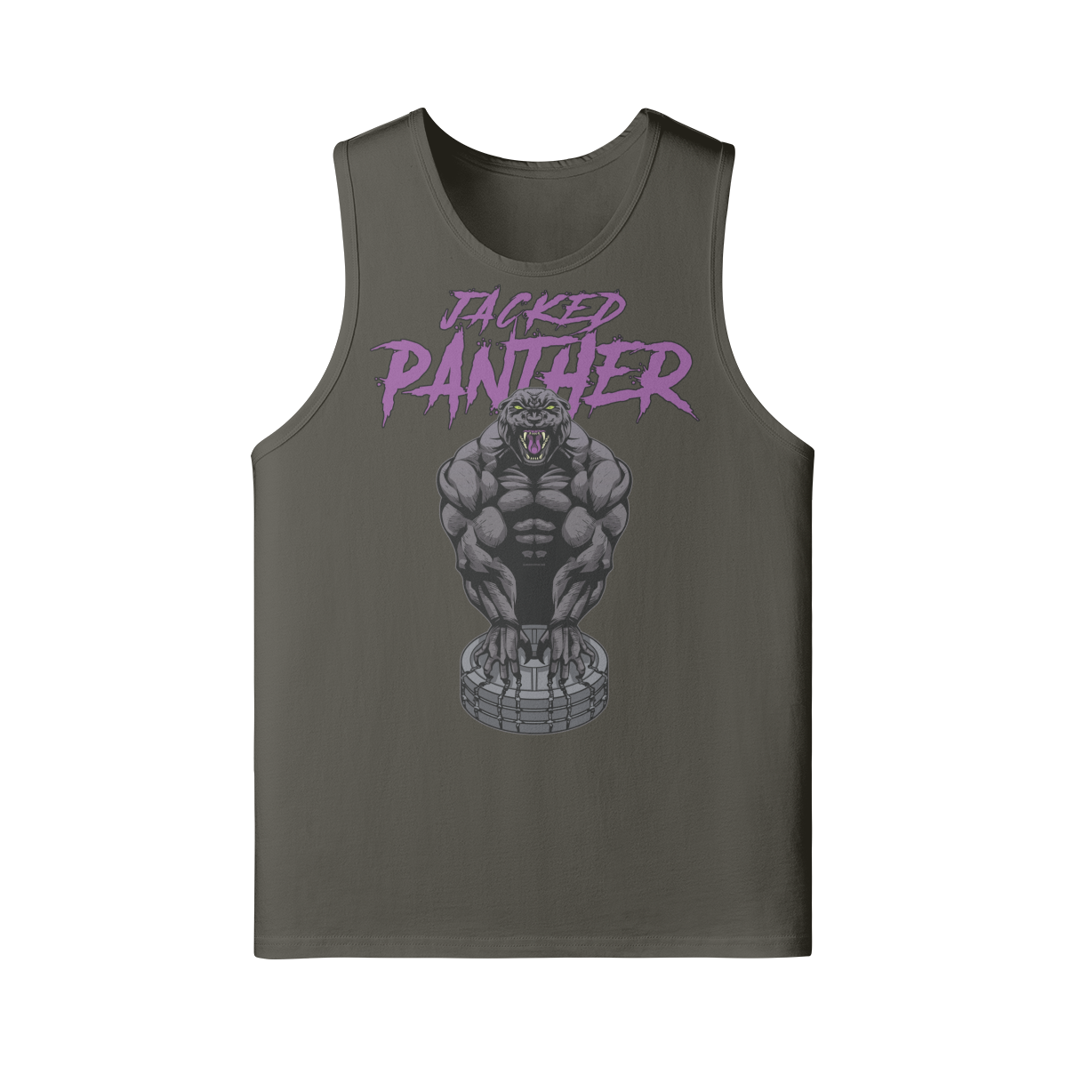 JACKED PANTHER- Tank Top-Charcoal Grey-League of Lifters
