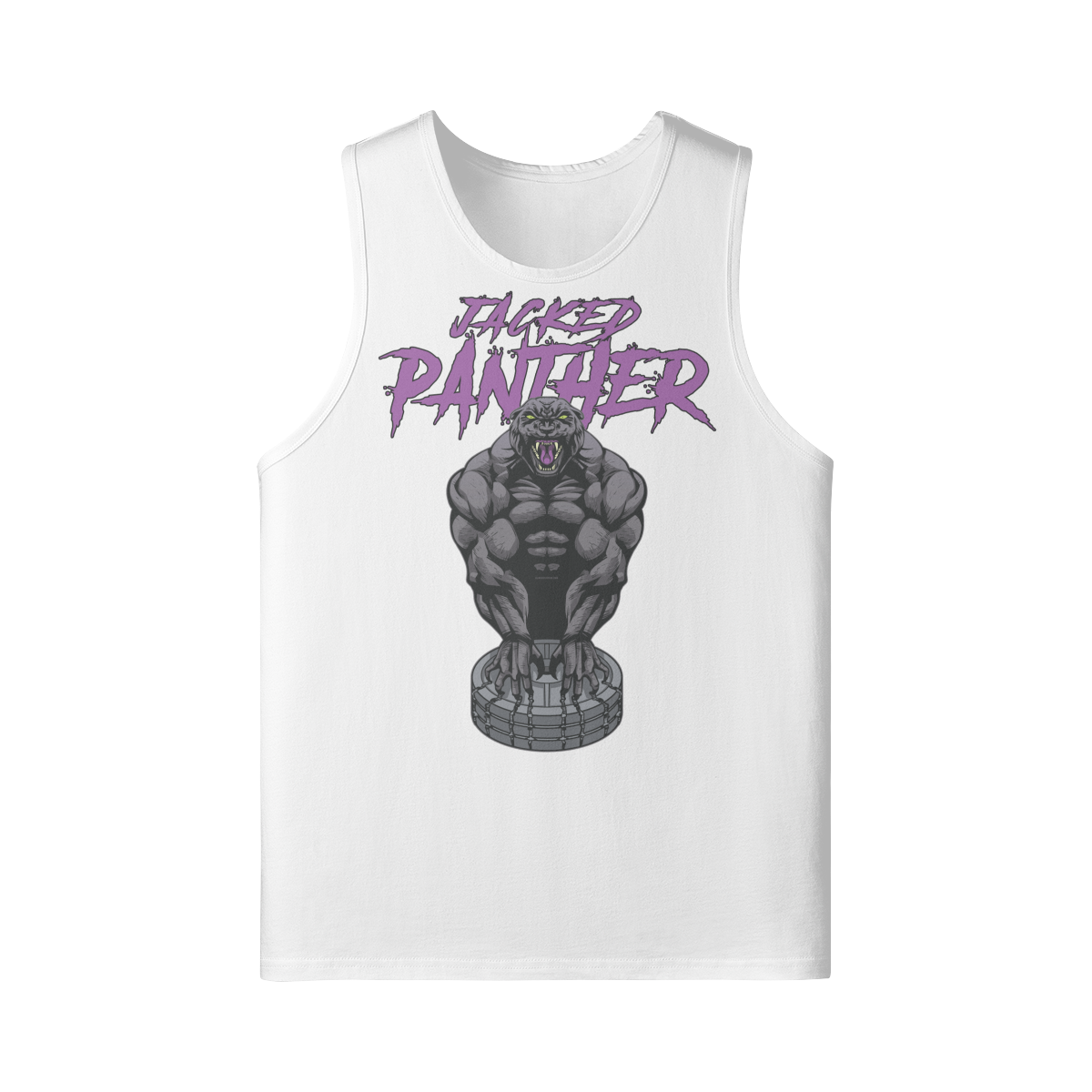 JACKED PANTHER- Tank Top-White-League of Lifters
