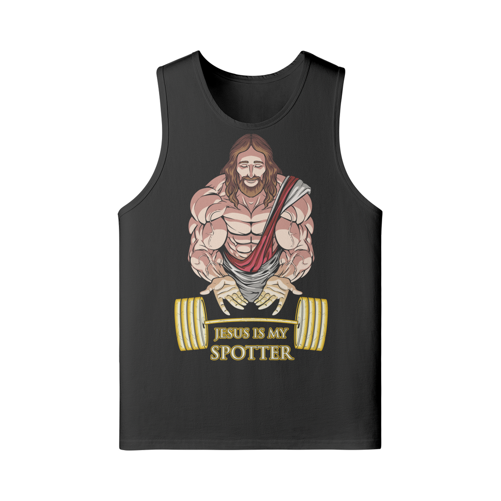 JESUS IS MY SPOTTER- Tank Top-Black-League of Lifters