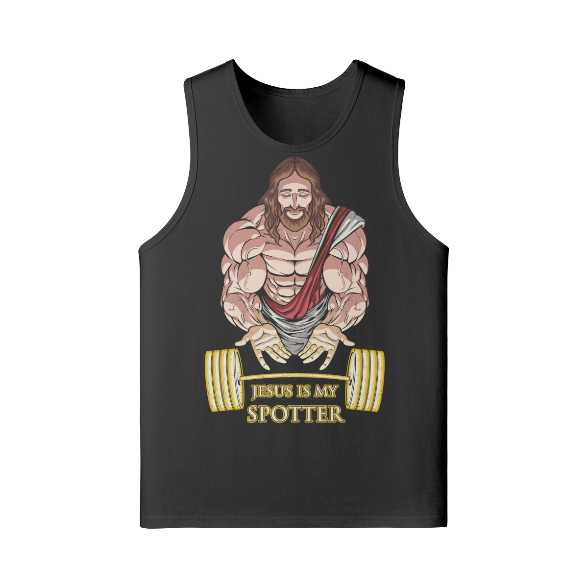 JESUS IS MY SPOTTER- Tank Top-Black-League of Lifters