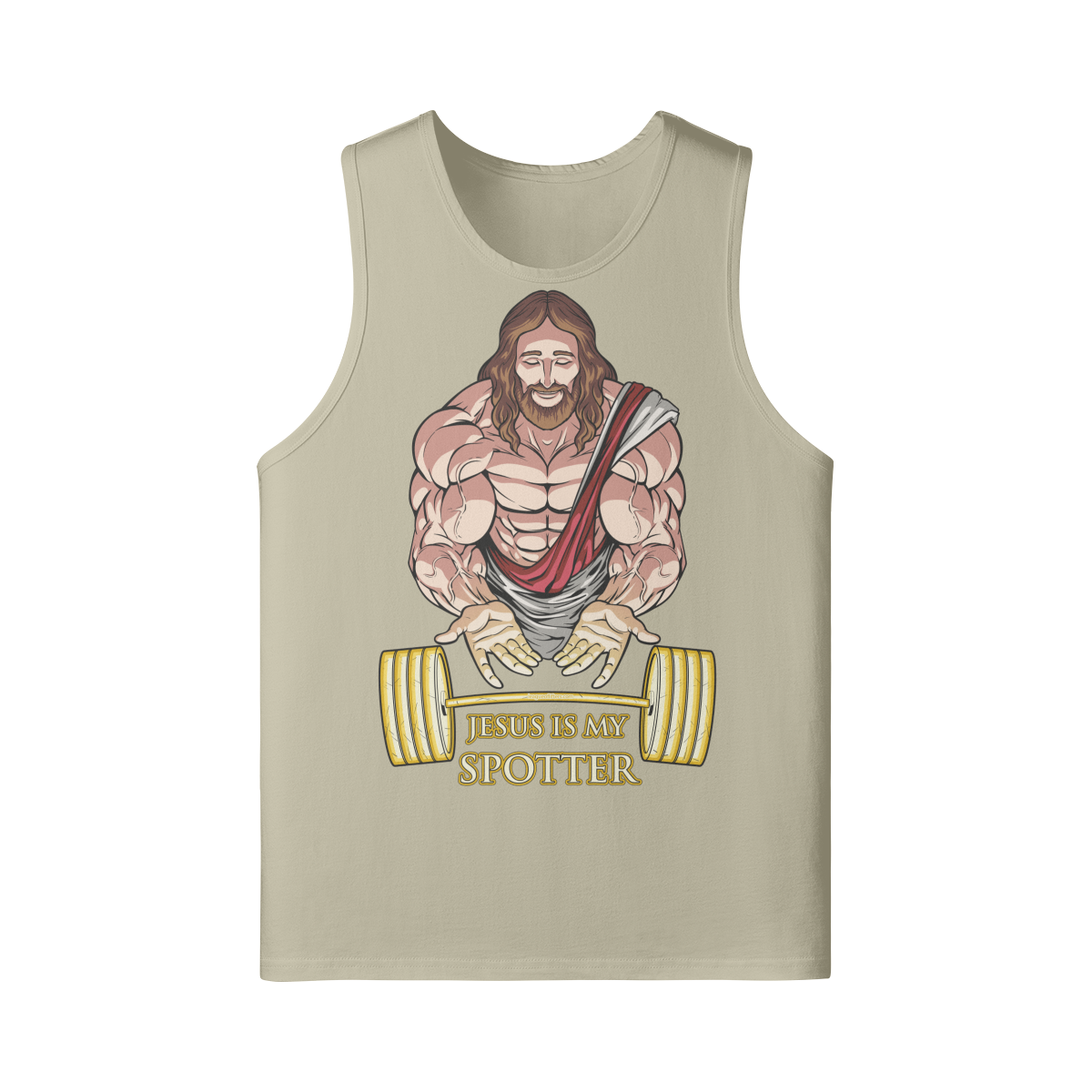 JESUS IS MY SPOTTER- Tank Top-Rice Apricot-League of Lifters