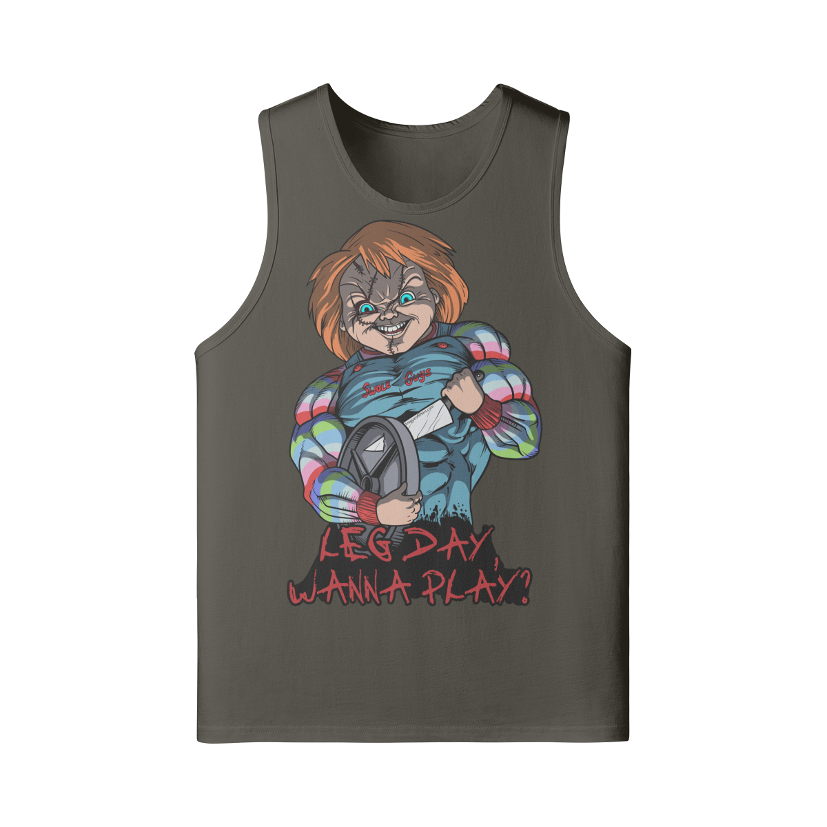 LEG DAY WANNA PLAY?- Tank Top-Charcoal Grey-League of Lifters