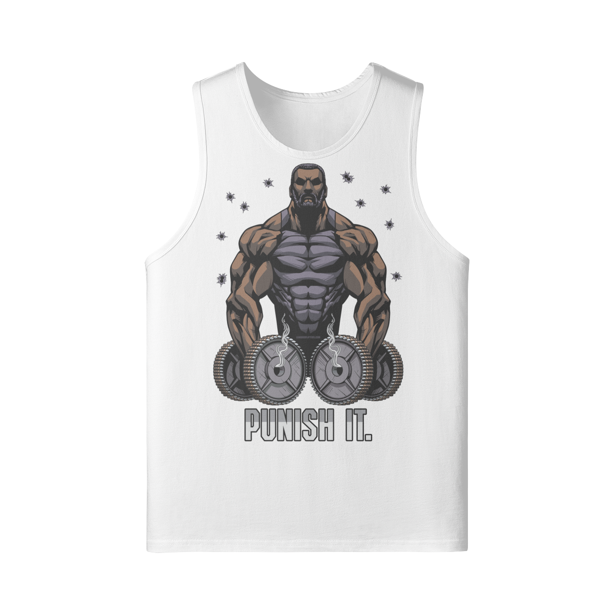 PUNISH IT (BEARD)- Tank Top-White-League of Lifters