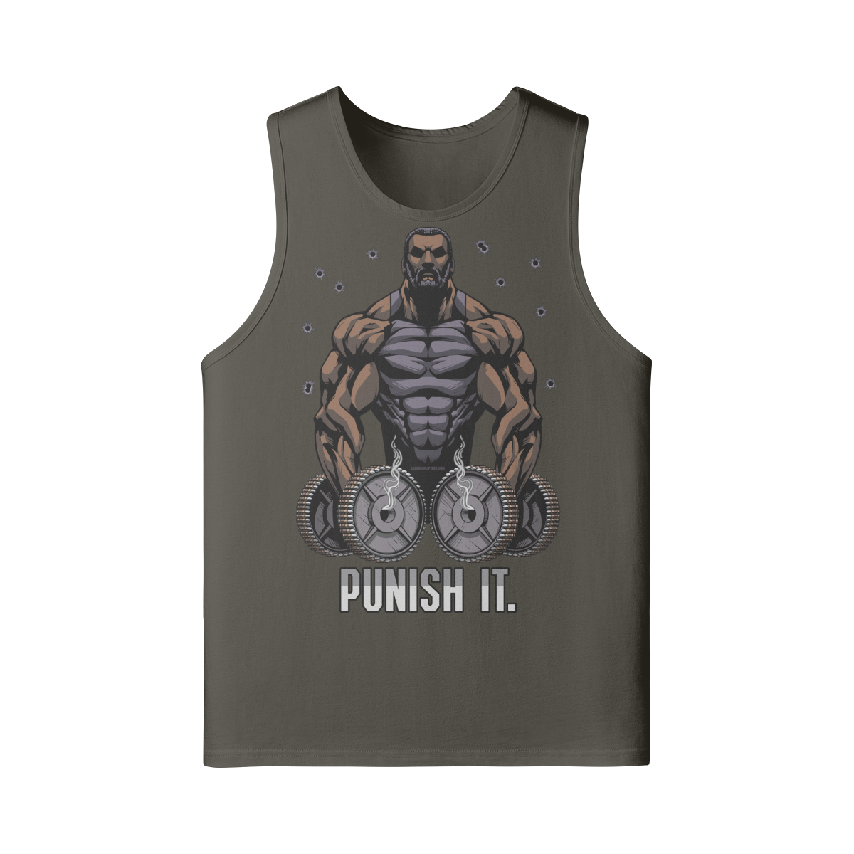 PUNISH IT (BEARD)- Tank Top-Charcoal Grey-League of Lifters