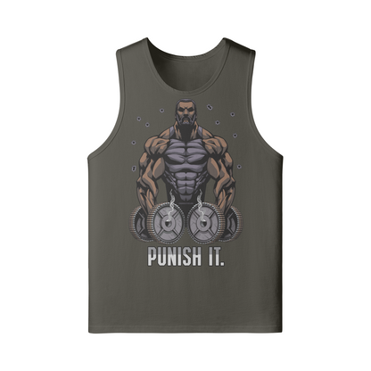 PUNISH IT (BEARD)- Tank Top-Charcoal Grey-League of Lifters