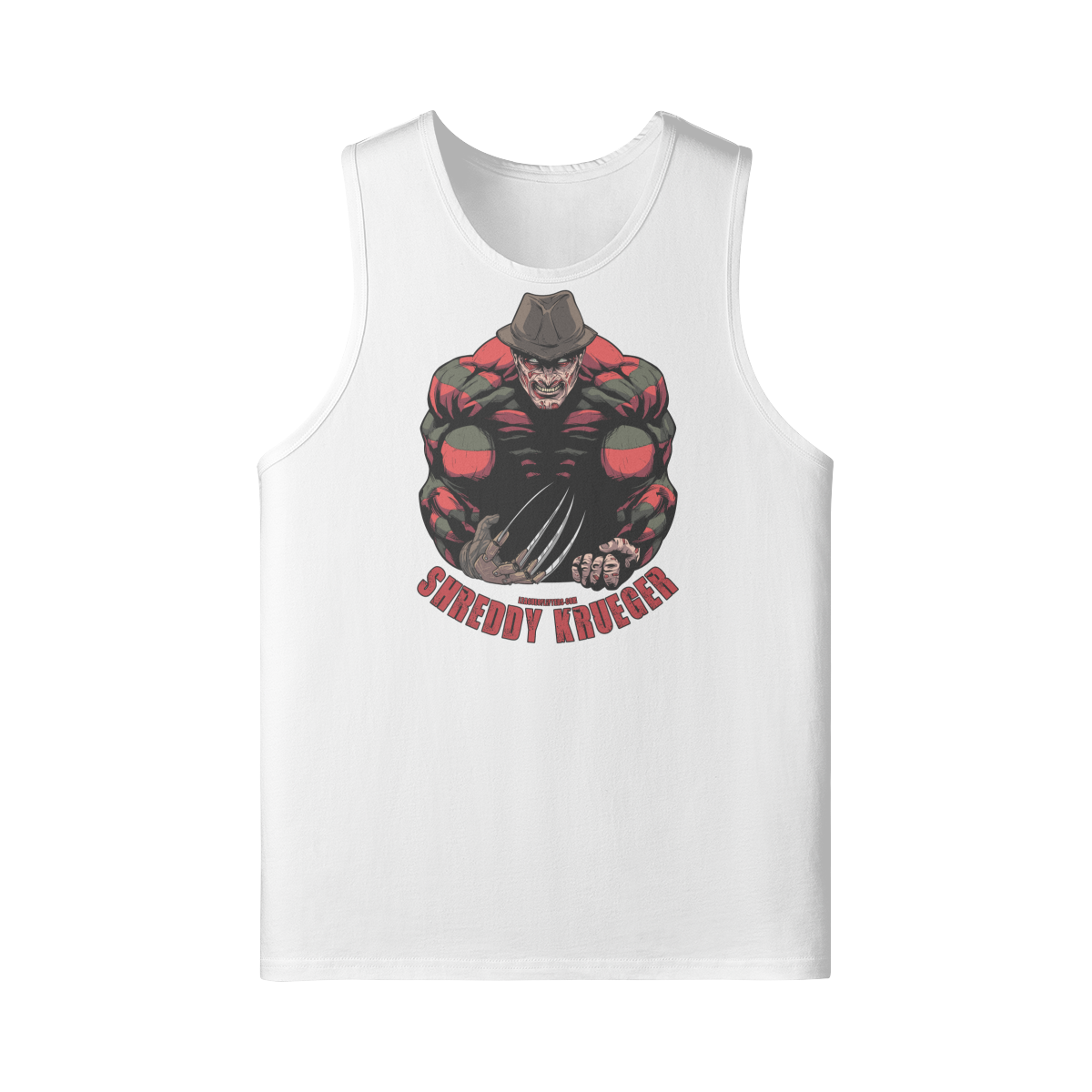 SHREDDY KRUEGER- Tank Top-White-League of Lifters