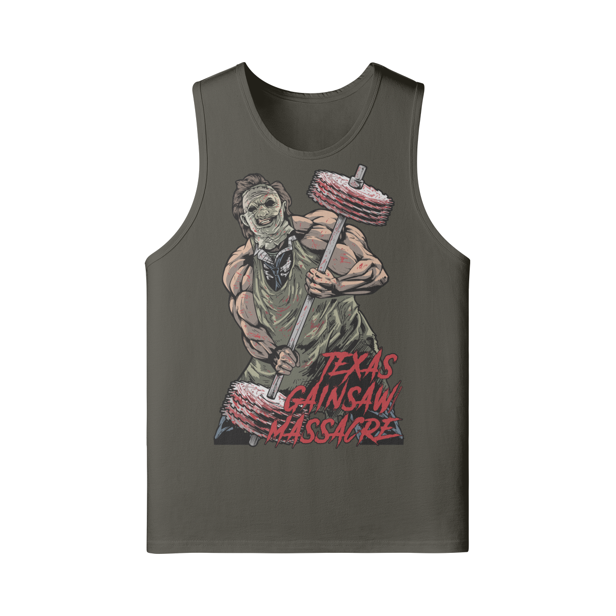TEXAS GAINSAW MASSACRE- Tank Top-Charcoal Grey-League of Lifters