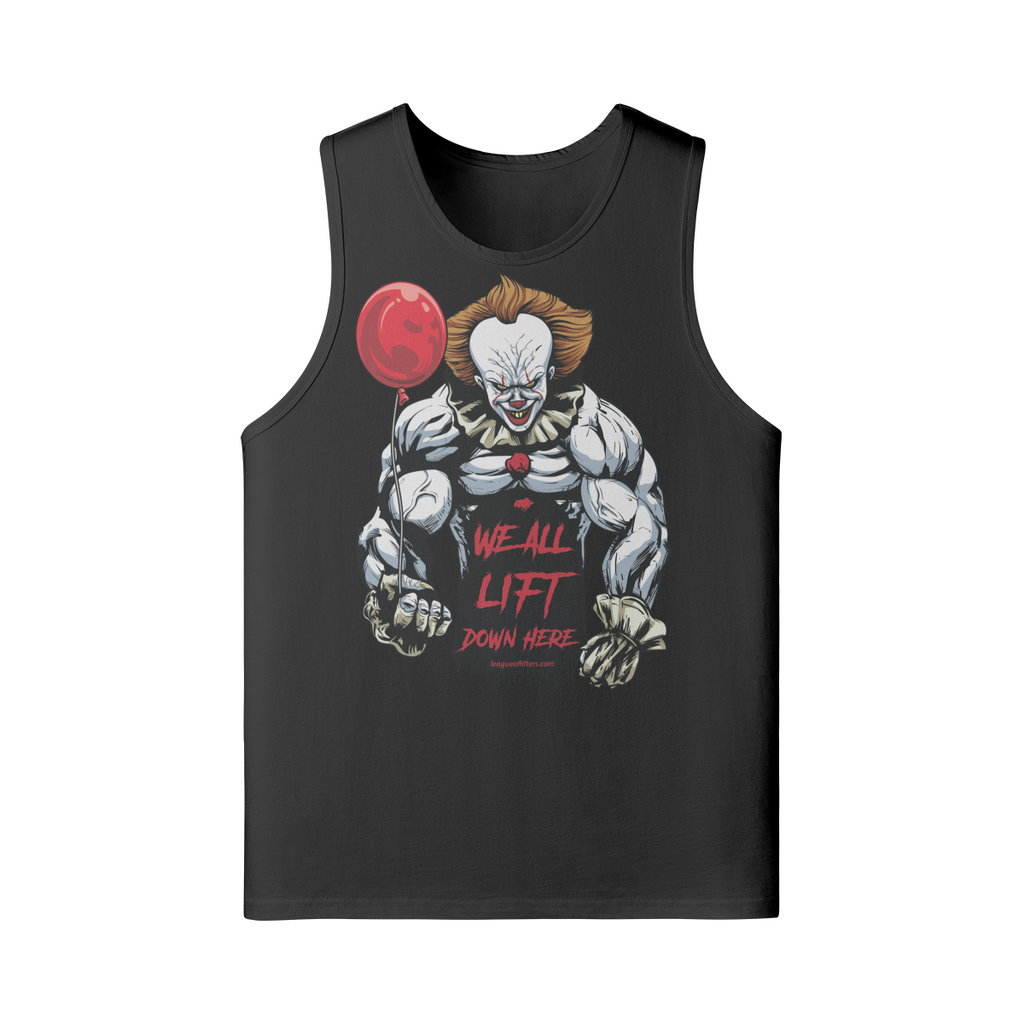 WE ALL LIFT DOWN HERE (BALLOON)- Tank Top-Black-League of Lifters