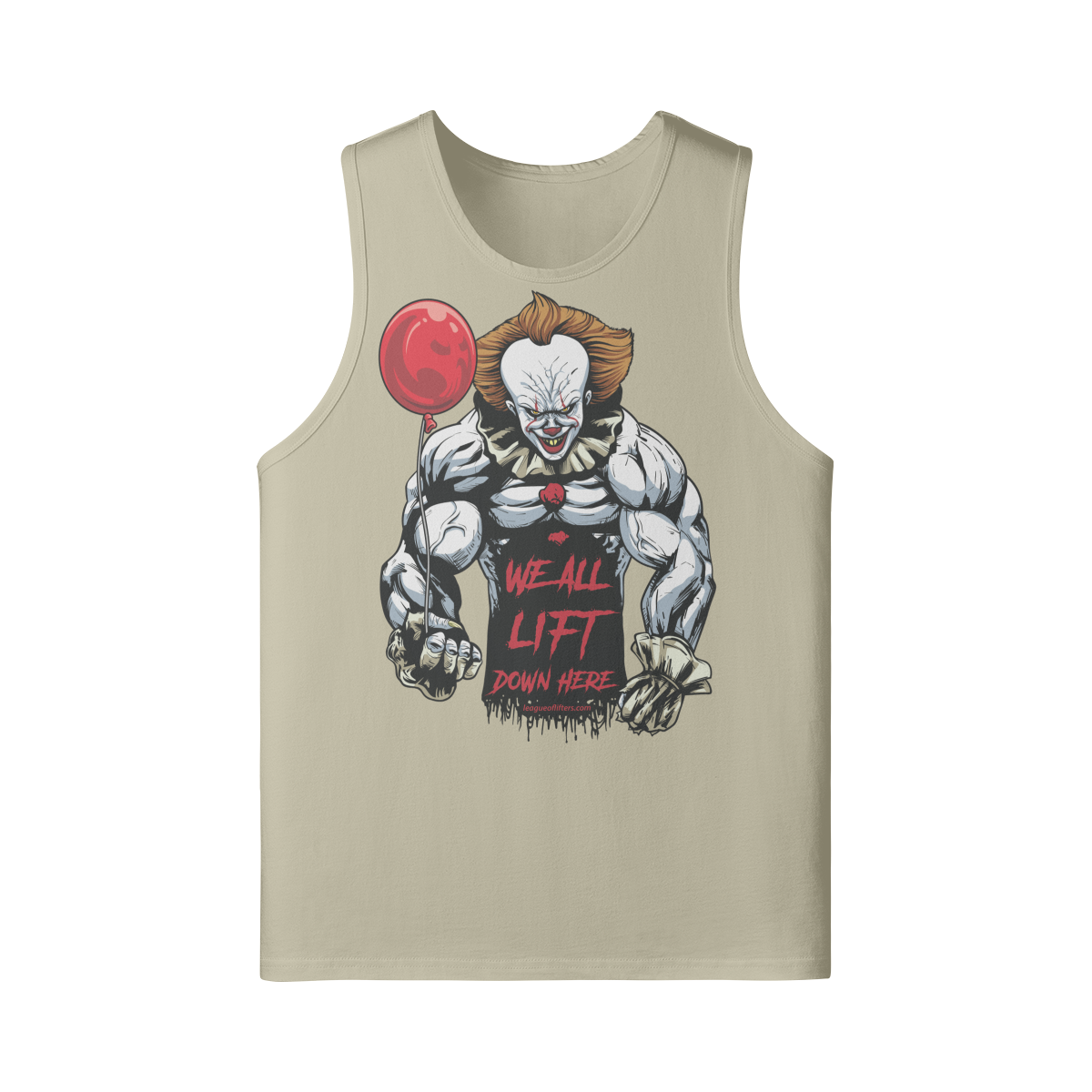 WE ALL LIFT DOWN HERE (BALLOON)- Tank Top-Rice Apricot-League of Lifters