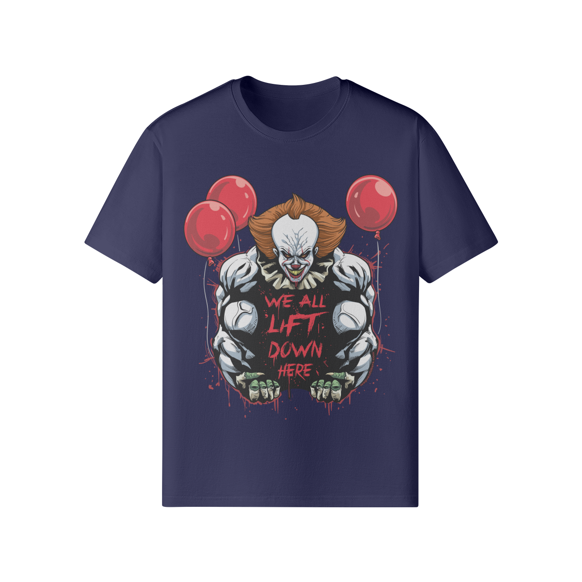 WE ALL LIFT DOWN HERE (CLASSIC BALLOONS)- Classic T-Shirt-Dark Navy-League of Lifters