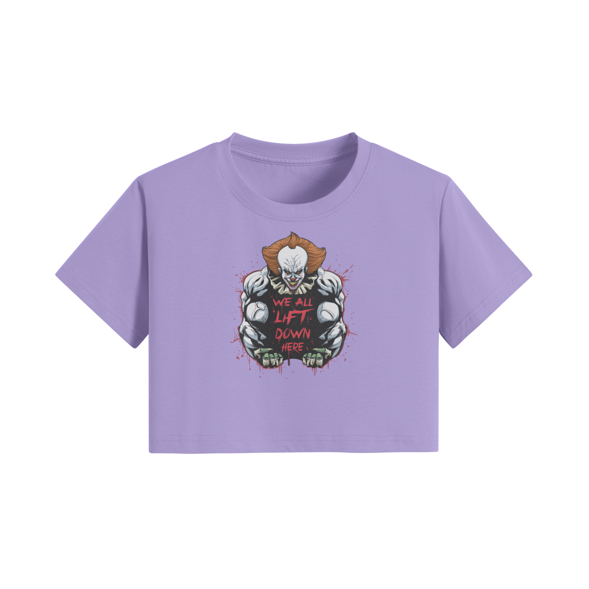 WE ALL LIFT DOWN HERE (CLASSIC)- Womens Crop Top-Lavender-League of Lifters