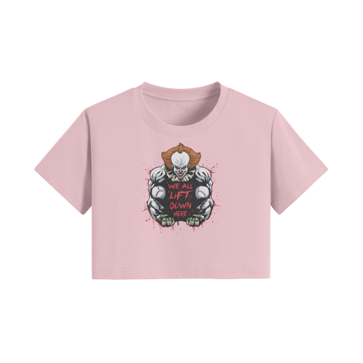 WE ALL LIFT DOWN HERE (CLASSIC)- Womens Crop Top-Pink-League of Lifters