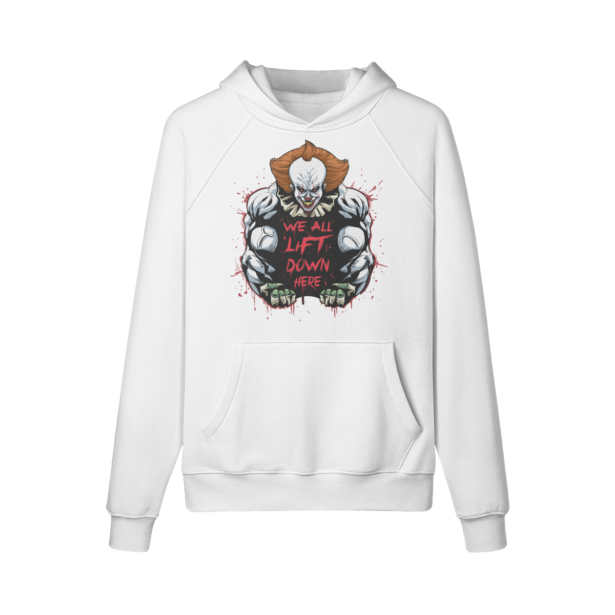 WE ALL LIFT DOWN HERE (CLASSIC)- Hoodie-White-League of Lifters