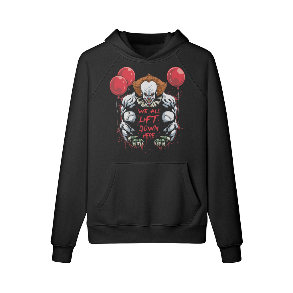 WE ALL LIFT DOWN HERE (CLASSIC BALLOONS)- Hoodie-Black-League of Lifters