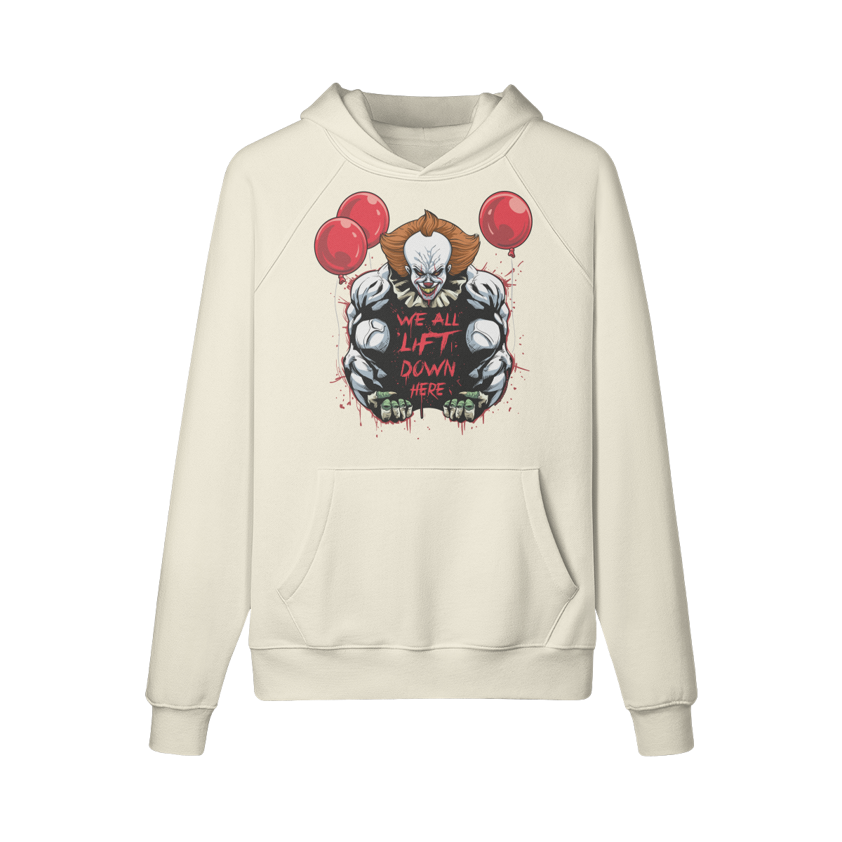 WE ALL LIFT DOWN HERE (CLASSIC BALLOONS)- Hoodie-Rice Apricot-League of Lifters