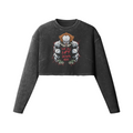 WE ALL LIFT DOWN HERE (CLASSIC)- Womens Long Sleeve Crop Top-Faded Black-League of Lifters