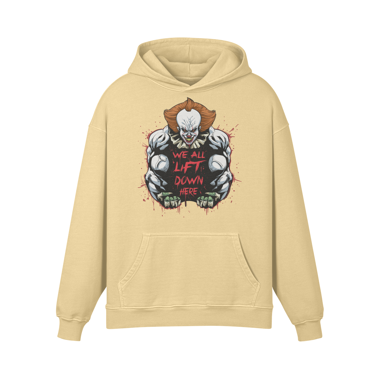 WE ALL LIFT DOWN HERE (CLASSIC)- Oversized Hoodie-Desert Sand-League of Lifters