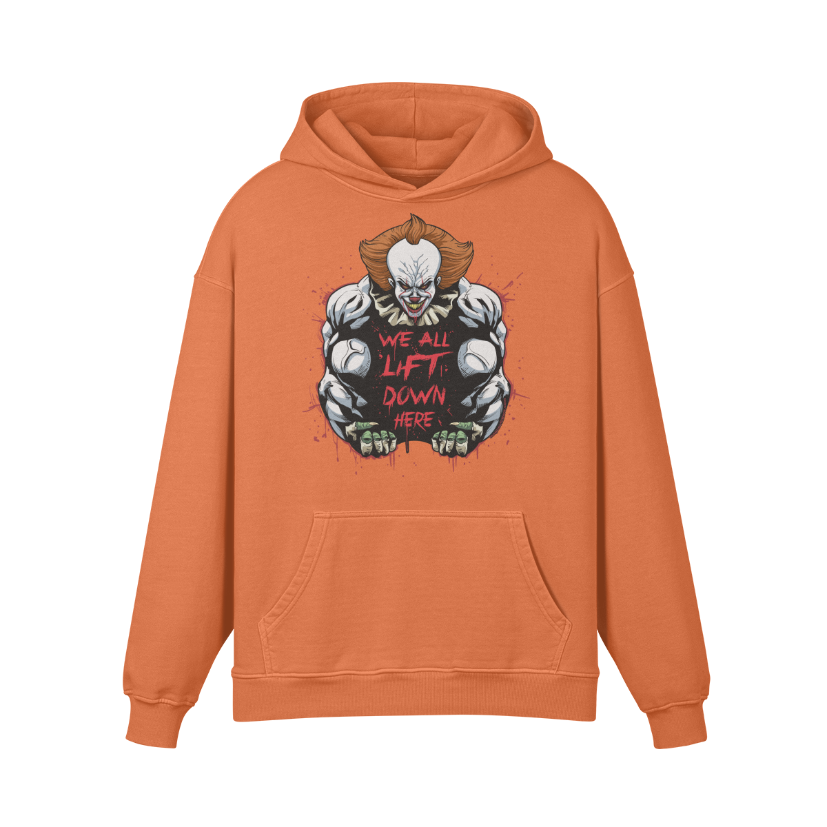 WE ALL LIFT DOWN HERE (CLASSIC)- Oversized Hoodie-Copper Red-League of Lifters
