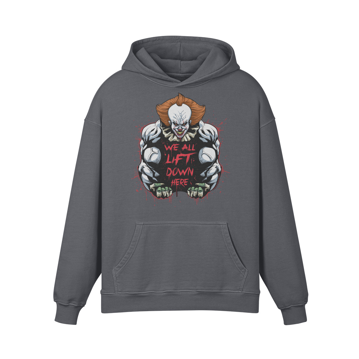 WE ALL LIFT DOWN HERE (CLASSIC)- Oversized Hoodie-Carbon Gray-League of Lifters