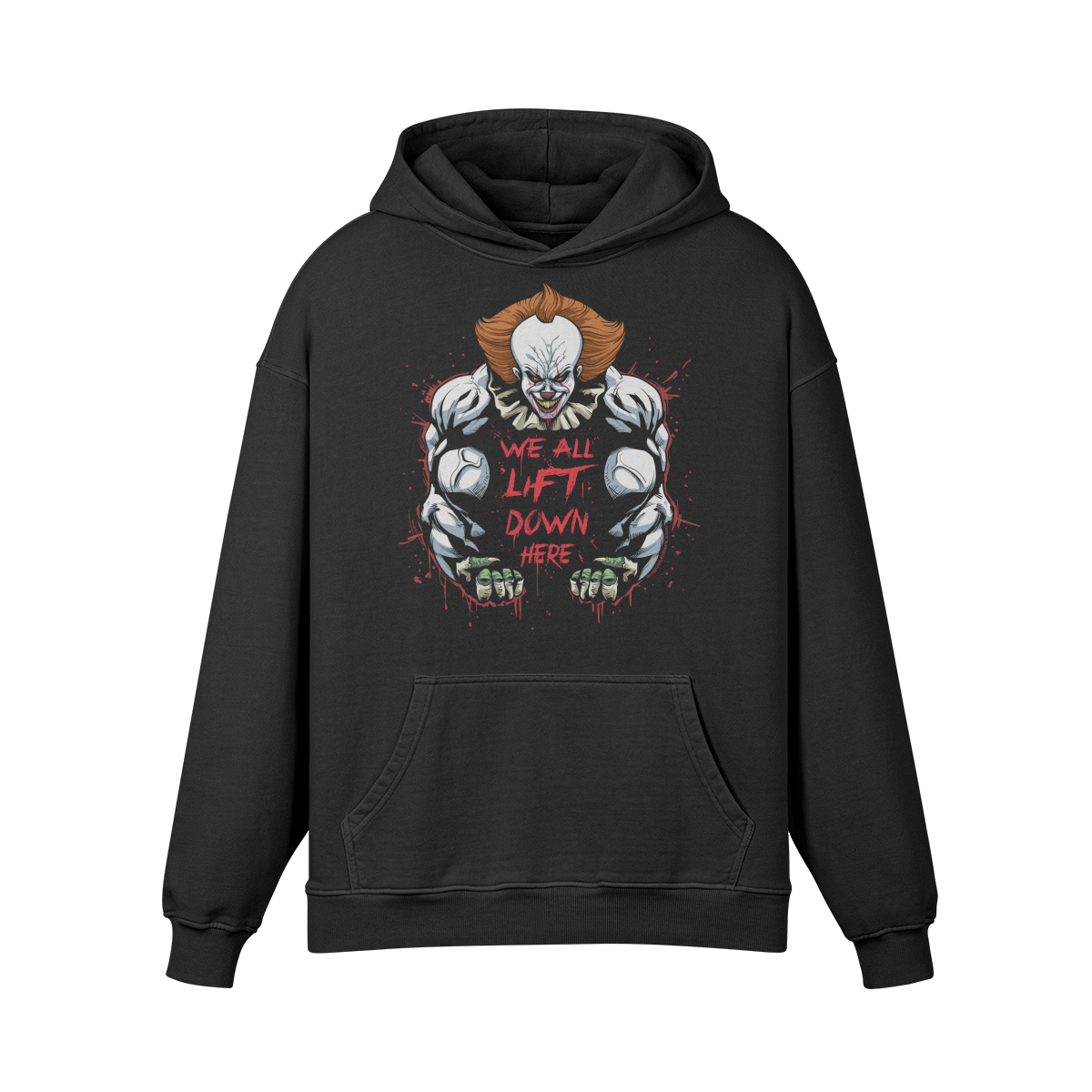 WE ALL LIFT DOWN HERE (CLASSIC)- Oversized Hoodie-Faded Black-League of Lifters