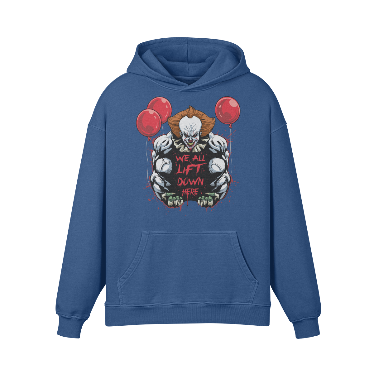 WE ALL LIFT DOWN HERE (CLASSIC BALLOONS)- Oversized Hoodie-Kashmir Blue-League of Lifters