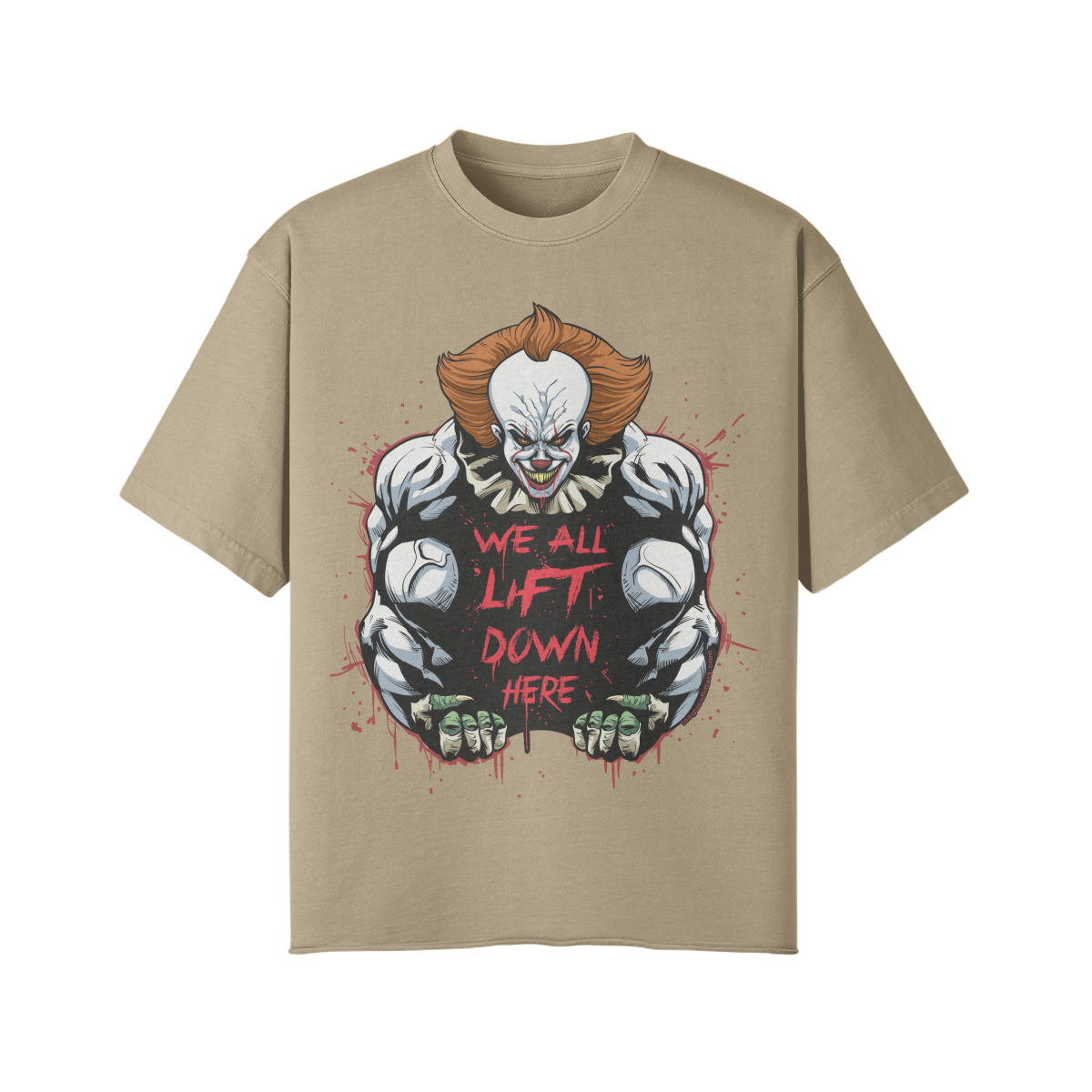 WE ALL LIFT DOWN HERE (CLASSIC)- Pump Top-Khaki-League of Lifters