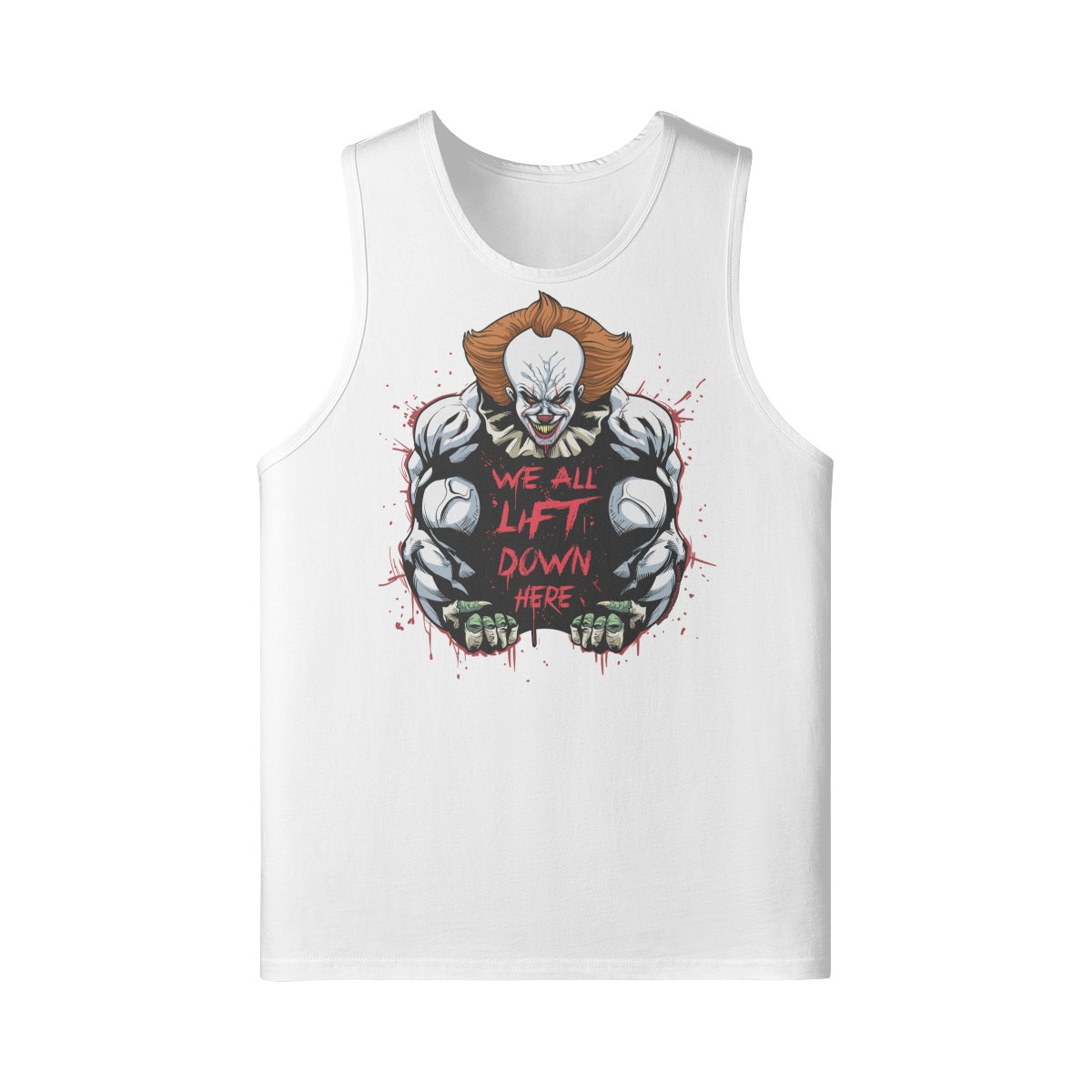 WE ALL LIFT DOWN HERE (CLASSIC)- Tank Top-White-League of Lifters