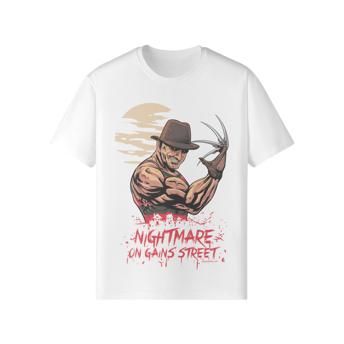 NIGHTMARE ON GAINS STREET- Classic T-Shirt-White-League of Lifters