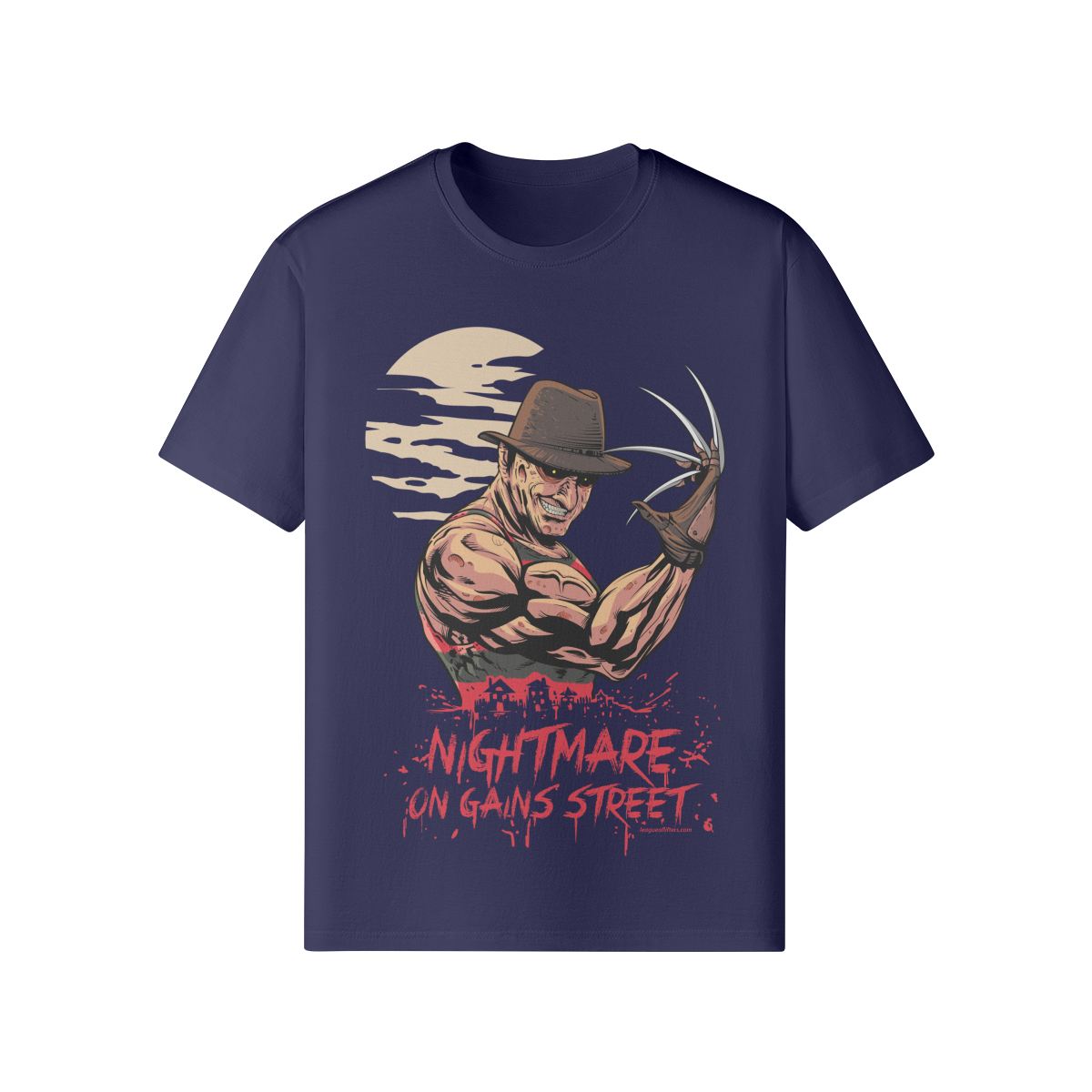 NIGHTMARE ON GAINS STREET- Classic T-Shirt-Dark Navy-League of Lifters