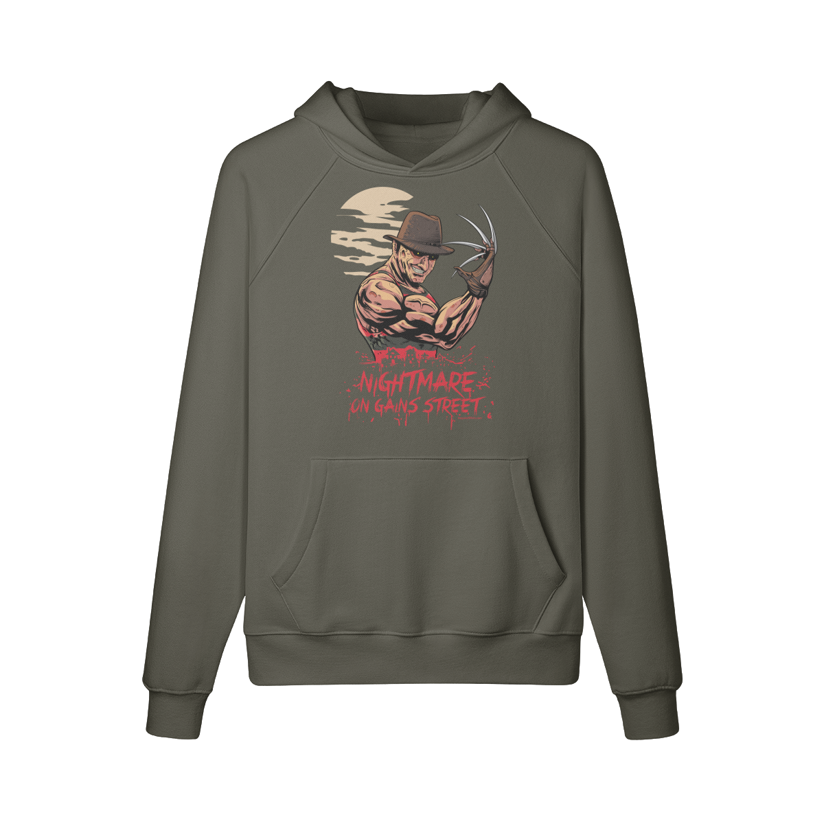 NIGHTMARE ON GAINS STREET- Hoodie-Charcoal Grey-League of Lifters