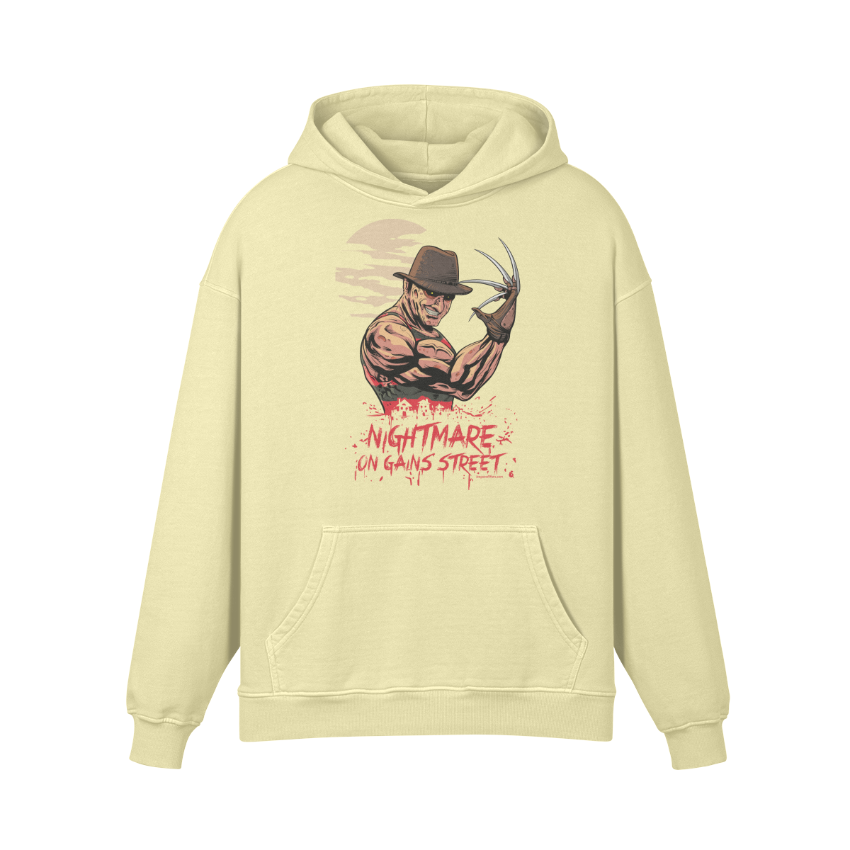 NIGHTMARE ON GAINS STREET- Oversized Hoodie-Pale Spring Bud-League of Lifters