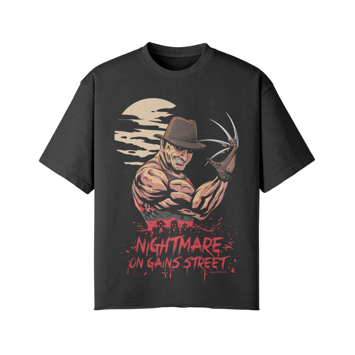 NIGHTMARE ON GAINS STREET- Pump Top-Snow Wash-League of Lifters