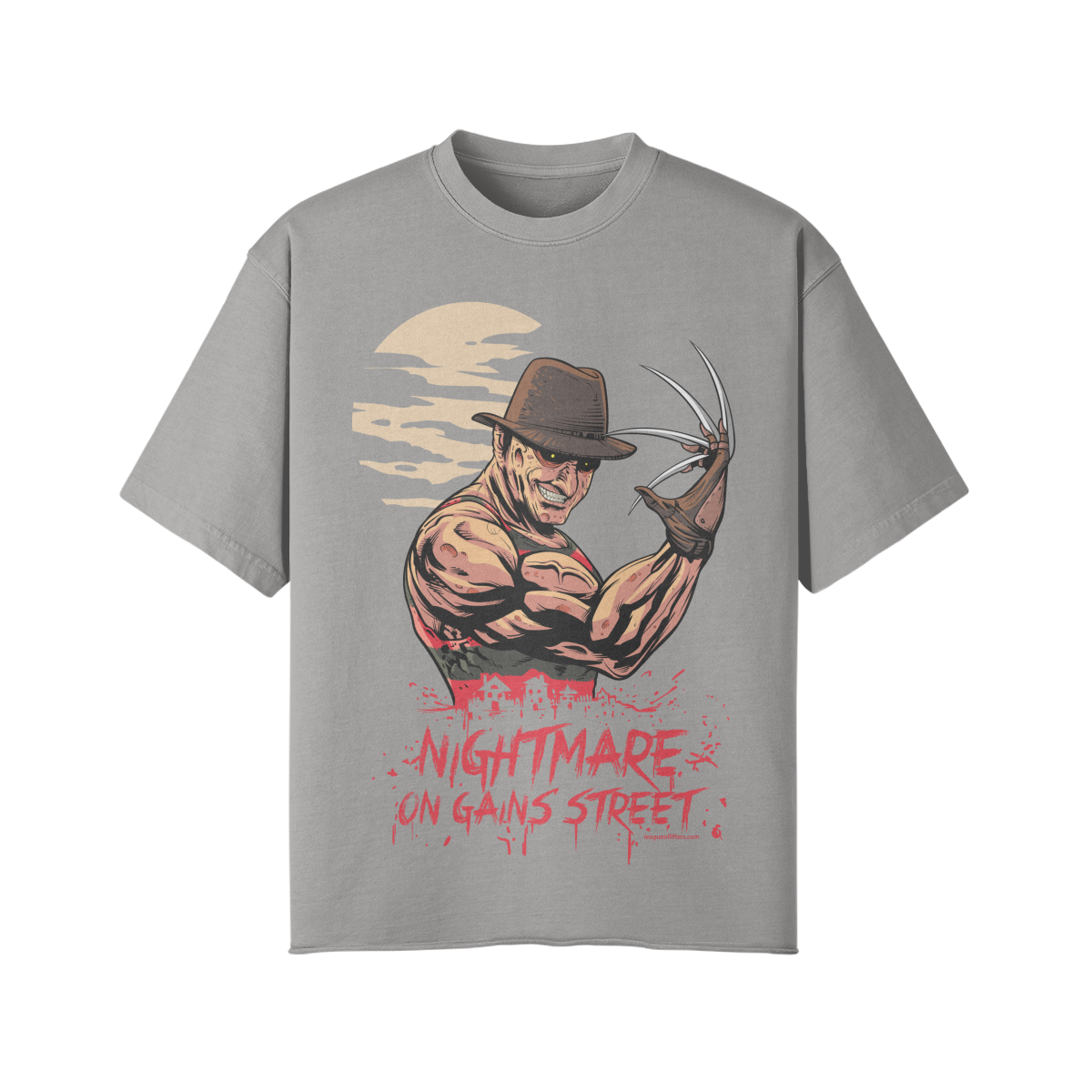 NIGHTMARE ON GAINS STREET- Pump Top-Light Gray-League of Lifters