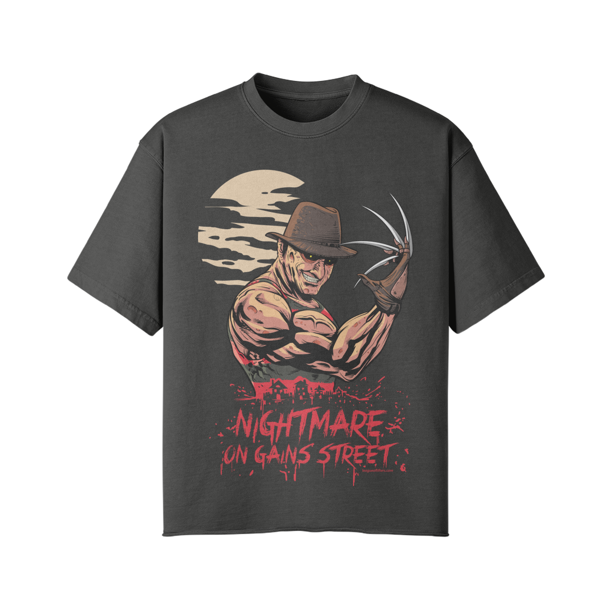 NIGHTMARE ON GAINS STREET- Pump Top-Dark Gray-League of Lifters